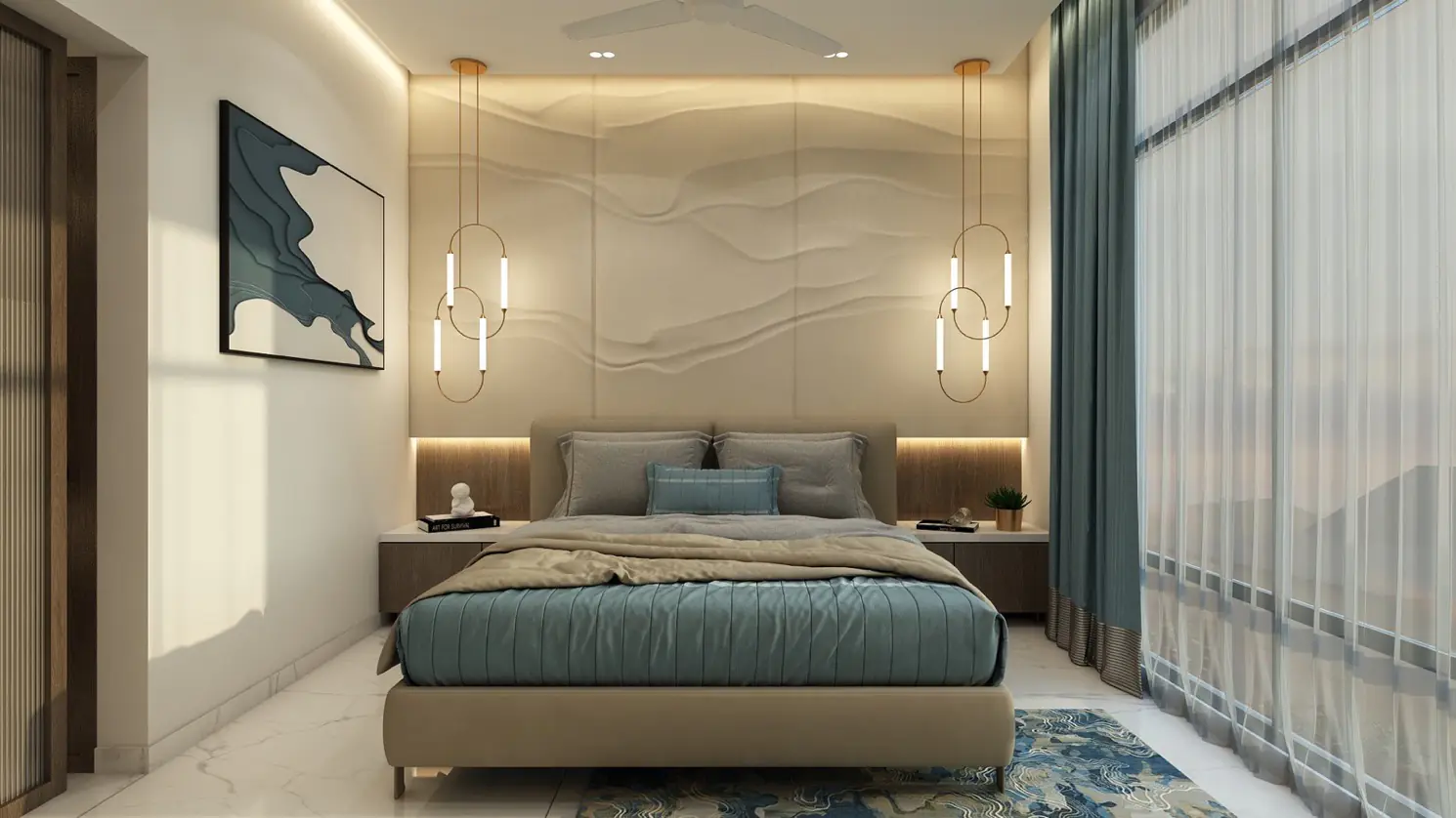 Master Bedroom — interior designed by Brix Architecture & Interiors, Pune